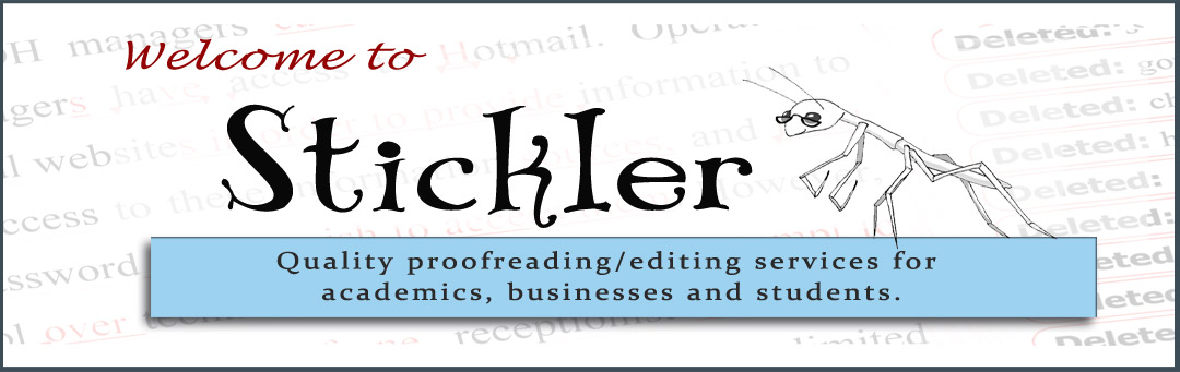 Stickler academic editing service